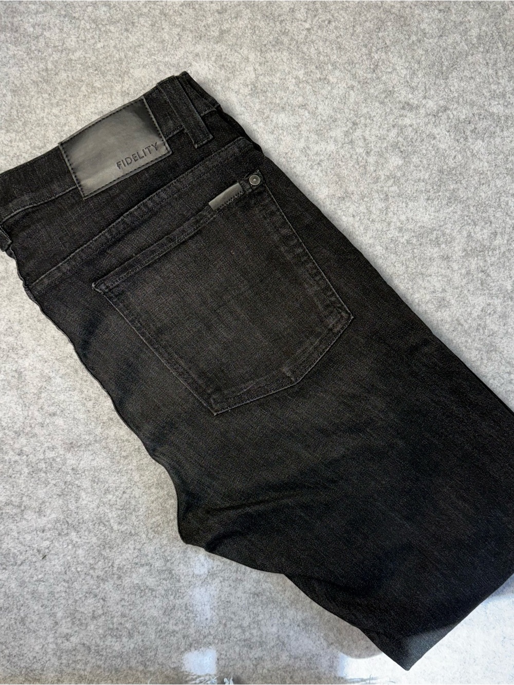 Fidelity Torino Denim Dark Blue Men’s Jeans in Color Flagstone Black — Size 36